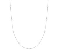Ania Haie Elegant Pearl Station Chain Necklace - Sterling Silver / Rhodium Plated / Shell Pearl