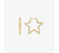 Ania Haie Sunny Sparkler 14ct Gold Plated Pave Star Hoop Earrings E064-05G
