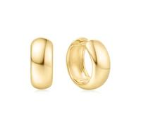 ANIA HAIE Sunny Sparkler Chubby Medium Huggie Hoop Earrings 925 Sterling Silver 14K Gold Plated Size 12x7mm Gift Boxed