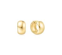 ANIA HAIE Sunny Sparkler Chubby Small Huggie Hoop Earrings - 925 Sterling Silver 14K Gold Plated - Size: 8.5x7mm - Gift Boxed