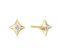 ANIA HAIE Sunny Sparkler Sparkling Star Stud Earrings 14K Gold Plated 925 Sterling Silver with 2 Cubic Zirconia Stones Size: 7.5 x 7.5 mm with Gift Packaging