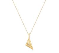 ANIA HAIE Sunshine Chaser Women's 925 Sterling Silver 14K Gold Plated Triangle Necklace with 1 Cubic Zirconia Pendant Length 45cm + 5cm Extender in Gift Box