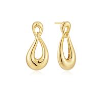 Ania Haie Swan Lake Gold Interlocked Wave Stud Hoop Earrings | Acotis - Sterling Silver / 14ct Gold Plated