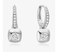 Ania Haie Tide Echo Silver Modern Bezel-Set Huggie Hoop Earrings E072-02H