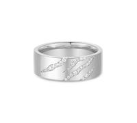 Ania Haie Tiger Stripe Band Ring | Acotis - Size 54 - Sterling Silver / Rhodium Plated