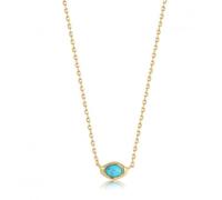Ania Haie Turquoise Wave Necklace N044-02G - Bold Statement | Acotis - Sterling Silver / Gold Plated