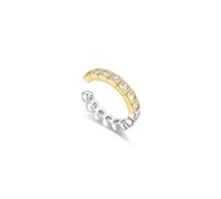 Ania Haie Two-Tone Bezel Ear Cuff | Acotis - Sterling Silver / Rhodium Plated / Gold Plated