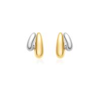 Ania Haie Two-Tone Dome Stud Hoop Earrings | Acotis Jewellery - Sterling Silver,Rhodium Plated,Gold Plated