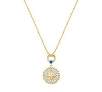 ANIA HAIE CHILL VOYAGER Women's Necklace 925 Sterling Silver Decorated with 49 Cubic Zirconia and a Blue Cubic Zirconia Length 43 cm + 5 cm Extender Including Gift Box, 43 + 5 cm, Cubic Zirconia 925