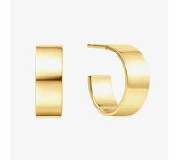 Ania Haie Vogue Maven 14ct Gold Plated Medium Flat Hoop Earrings E062-04G
