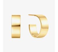 Ania Haie Vogue Maven 14ct Gold Plated Medium Flat Hoop Earrings E062-04G