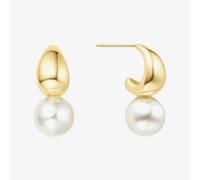 Ania Haie Vogue Maven 14ct Gold Plated Shell Pearl Dome Hoop Earrings E062-06G
