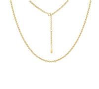 ANIA HAIE Vogue Maven Classic Rolo Chain Women's Necklace 925 Sterling Silver 14K Gold Plated 40 cm + 5 cm Extension Chain with Gift Box