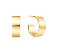 ANIA HAIE Vogue Maven Women's Hoop Earrings 925 Sterling Silver 14K Gold Plated Size 16 x 6 mm in Gift Box
