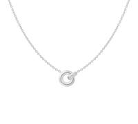 ANIA HAIE Vogue Maven Women's Necklace Silver Linked 925 Sterling Silver Rhodium-Plated Pendant with 9 Cubic Zirconia, Length 40 cm + 5 cm Extension, Includes Gift Box, 45 cm, Sterling Silver Cubic