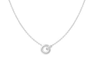 ANIA HAIE Vogue Maven Women's Necklace Silver Linked 925 Sterling Silver Rhodium-Plated Pendant with 9 Cubic Zirconia, Length 40 cm + 5 cm Extension, Includes Gift Box, 45 cm, Sterling Silver Cubic