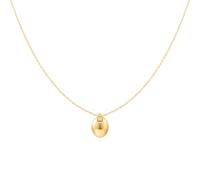 ANIA HAIE Vogue Maven Women's Oval Necklace 925 Sterling Silver 14K Gold Plated 45 cm + 5 cm Extension Chain with Gift Box