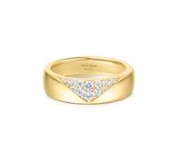 Ania Haie Gold Pavé Cubic Zirconia Bold Statement Ring R062-02G - Size 54 - Sterling Silver / 14ct Gold Plated