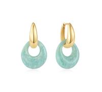 Ania Haie Wanderer Gold Hollow Amazonite Organic Pebble Drop | Acotis - Sterling Silver / Gold Plated / Amazonite
