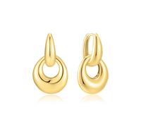 Ania Haie Wanderer Gold Hollow Organic Pebble Drop Earrings | Acotis - Sterling Silver / 14ct Gold Plated