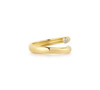 Ania Haie Wanderer Gold Spiral Bezel-end Adjustable Ring | Acotis - Sterling Silver / 14ct Gold Plated