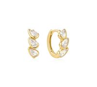 Ania Haie Wanderer Gold Triple Half-bezel Teardrop Huggie | Acotis - Sterling Silver / 14ct Gold Plated