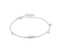 ANIA HAIE Women's Bracelet Polished Punk 925 Sterling Silver Set with 27 Cubic Zirconia, Length 16.5 cm + 2 cm in Gift Box, 16,5 cm, Sterling Silver, Cubic Zirconia
