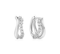 ANIA HAIE Women's Hoop Earrings Miss Twinkle 925 Sterling Silver Set with 20 Cubic Zirconia Size: 16 mm in Gift Box, 16 mm, Sterling Silver, Cubic Zirconia