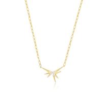 ANIA HAIE Women's Necklace Polished Punk 925 Sterling Silver Set with 2 Cubic Zirconia, Size: 43 cm + 5 cm Extender, Includes Gift Box, 43+5 cm, Sterling Silver, Cubic Zirconia