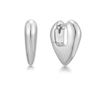Ania Haie Women's Sterling Silver Puffy Shield Huggie Hoop Earrings