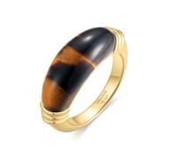 Ania Haie Women's Yellow Gold Plate Tiger Eye Statement Ring