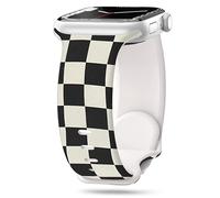 Aniaboho Checkered Silicone Band Compatible with Apple Watch Bands 38mm 40mm 41mm 42mm(Series 11/10), iWatch Bands for Women, Replacement Soft Strap Wristbands Ultra SE Series 11 10 9 8 7 6 5 4 3 2 1