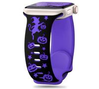 Aniaboho Compatible with Apple Watch Bands for Women Men 42mm(Series 11 10) 41mm 40mm 38mm, Halloween iWatch Bands for Apple Watch SE 3 2 1 Series 11 10 9 8 7 6 5 4 3 2 1 Ultra 3 2 1 (Black & Purple)