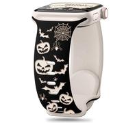 Aniaboho Compatible with Halloween Apple Watch Bands for Women Men 42mm(Series 10) 41mm 40mm 38mm, Halloween iWatch Bands for Apple Watch Series 10 9 8 SE 7 6 5 4 3 2 1 Ultra 2 1 (Black & Starlight)