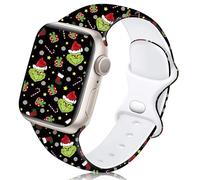 Aniaboho Compatible with Saint Patrick's Day Silicone Dress Bands for Apple Watch Men Women iWatch Bands Lucky Clover for Apple Watch Series 11 SE 10 9 8 7 6 5 4, (1 Pack) Grinch & Gifts Christmas