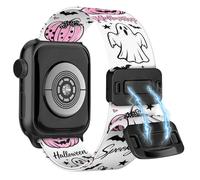 Aniaboho Halloween Stretchy Magnetic Bands, Compatible with Apple Watch Bands for Women Men 38/40/41/42/44/45/46/49mm, Braided Nylon Sport Strap for iWatch SE 3 2 1 Ultra Series 11 10 9 8 7 6 5 4 3 2