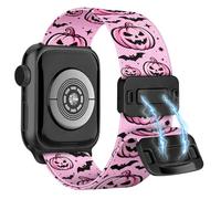 Aniaboho Halloween Stretchy Magnetic Bands, Compatible with Apple Watch Bands for Women Men 38/40/41/42/44/45/46/49mm, Braided Nylon Sport Strap for iWatch SE 3 2 1 Ultra Series 11 10 9 8 7 6 5 4 3 2