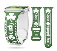 Aniaboho St Patrick's Day Strap Compatible with Apple Watch Bands for Women Men 42mm(Series 11/10) 41mm 40mm 38mm, Clover iWatch Bands for Apple Watch Series 11 10 SE 9 8 7 6 5 4 3 2 1 Ultra(Lucky)