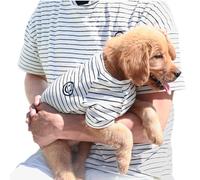 ANIAC 2 PCS Dog and Owner Matching Clothes,Cotton Dog T-shirt and Men/Women Shirt,Striped Puppy Clothes for Small dog,Cat shirt,Pet and owner matching outfit (Pet and Owner, Small)