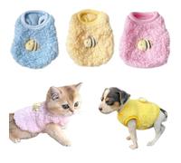 ANIAC 3PCS Extra Small Dog Clothes Girl Boy XXXS Dogs Sweater for Chihuahua Yorkie Teacup Warm Fleece Newborn Puppy Sweatshirt Vest Winter Cat Kitten Outfit (Bee 3S -Chest 8.6")