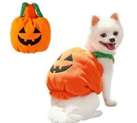 ANIAC Dog Pumpkin Costume Halloween Cat Pumpkin Outfit Funny Puppy Clothes for Small Dogs Pet Party Cosplay Accessories (Orange Clohes, Small)