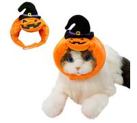 ANIAC Dog Pumpkin Costume Halloween Cat Pumpkin Outfit Funny Puppy Clothes for Small Dogs Pet Party Cosplay Accessories (Orange Hat, Free Size for Hat)