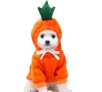ANIAC Funny Pet Clothes for Small Dog Cat Carrot Dog Hoodies Warm Puppy Sweatshirt Coat with Fruit Hood Fall Cat Sweater Halloween Outfit Easter Dog Carrot Costume (Orange, X-Large)