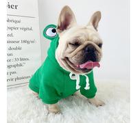 ANIAC Funny Pet Clothes for Small Dog Cat Girl Male Puppy Hoodies Warm Dogs Sweatshirt Coat with Eye Hood Fall Cat Apparel Christmas Halloween Outfit Dog Frog Costume (Green, X-Large)