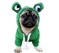 ANIAC Funny Pet Clothes for Small Dogs Girl Male Frog Cat Hoodies Warm Puppy Sweatshirt Coat with Eye Hood Fall Cat Outfit Christmas Halloween Outfit Dog Frog Costume (Green, Medium)