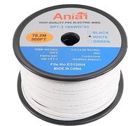 Aniai SPT-2 18/2 Low Voltage Landscape Wire 500FT - 18 Gauge 2 Conductor Stranded Copper Cable for Outdoor Lighting, Direct Burial Waterproof Electrical Wire, White