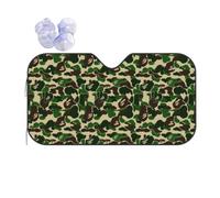 Aniaml Camouflage Green Car Windshield Sunshade Foldable Reflective Sun Visor. Front Window Cooling Cover For Car