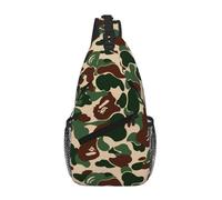 Aniaml Camouflage Green Crossbody Sling Bag Crossbody Shoulder Chest Bag Shoulder Strap Waist Fanny Pack Men Women