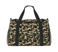 Aniaml Camouflage Green Print Duffel Bag for Travel Weekender Overnight Carry On Bag Women Men Gym Luggage Bag Carry on