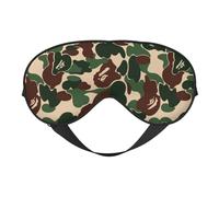 Aniaml Camouflage Green Print Silk Sleep Mask with Adjustable Buckle Stylish Eye Mask for Women Travel Nap Shift Work Office